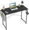 CAIYUN Computer Desk 80 x 40 cm, Home Office Desk, Simple Modern Small Desk for Bedroom, Writing Desk with Storage Bag, Study Table for Students, Black