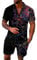 Generisch Sportanzug Herren Shorty Freizeitanzug Jogging Anzug Elegant Schwitzanzug Sommer Outfit 2 Teiler Kurzarm Schlafanzüge Jumpsuit 2024 Herren Anzug Sommer Tracksuits Men