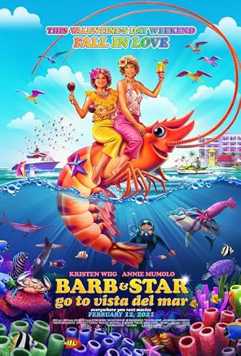 Poster Barb and Star Go to Vista Del Mar, A0, Wandkunst, Heimdekoration, Filmposter, Leinwand, Film, Kino, Retro, Vintage, Kult, klassisch, Nostargic, Saga, moderner Nachdruck, wir drucken jedes