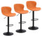 Youhauchair Barhocker 3er Set, Barhocker Höhenverstellbar aus PU-Leder, wasserdicht und verschleißfest, Barhocker mit Lehne, Drehbarer bar Stool, modern, Orange