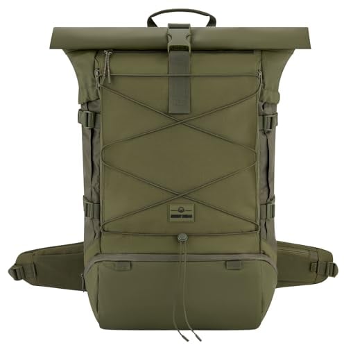 Johnny Urban Reiserucksack Damen & Herren Grün - Allen Travel XL - 48L Rolltop Rucksack Groß - Idealer Backpack für Reisen Ausflüge Trips - Wasserabweisend