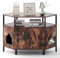 COSTWAY Meuble Litiere Chat en Bois, Meuble Cache Litiere Double Porte 2 en 1, Pieds en Métal & 2 Entrées, Maison de Toilette Chat Industriel, Stockage Ajoutées, 105 × 50 × 73 CM, Marron