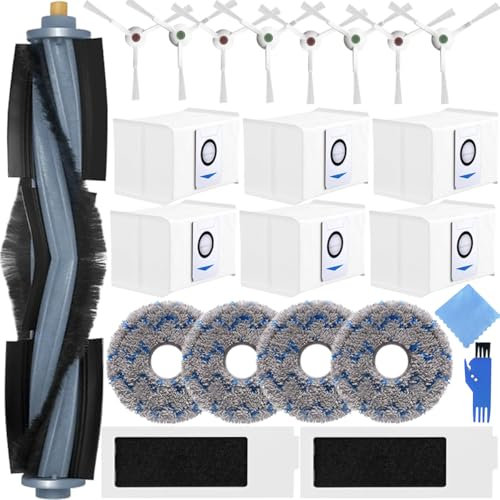 EATBALE Accessories Kit for ECOVACS Deebot T20 Omni/Max/Pro / T20e Omni Robot Vacuum Cleaners Main Brush Side Edge Brush Hepa Filter Dust Bag Mop Cloth Mop Pad Replacement Parts