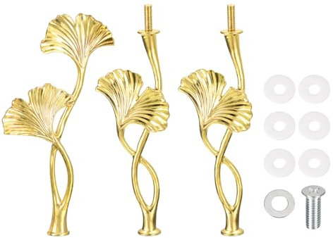 sourcing map 1 Set 3-Tier Cupcake Stand Hardware Handles, Zinc alloy Cake Plate Stand Handle Fittings with Screws for DIY Making Fruit Plate Cake Stand, Blossom Gold