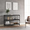 prissent Bücherregal Vitrine Schrank Regal Vielseitige Inneneinrichtung Möbel für Bücher Minimalistisches Design Geeignet für Wohnzimmer Schlafzimmer oder Küche Schwarz 100 x 33 x 70,5 cm