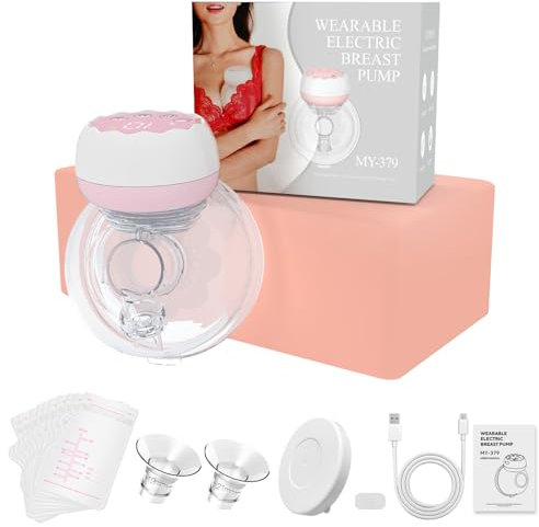 Robofun Milchpumpe Elektrisch,Milchpumpe Handsfree,4 Modi und 12 Stufen, Schmerzfrei GeräUscharm,Elektrische Milchpumpe Mit Muttermilchbeutel, 1 Pack