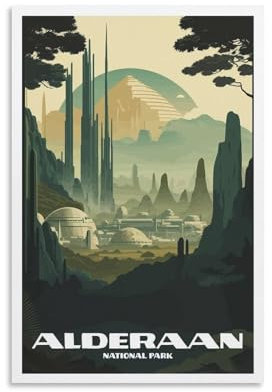 Alderaan Star The Wars-Poster im Vintage-Stil, ästhetische Leinwand, Badezimmer, Wanddekoration, Fotodrucke, 20 x 30 cm