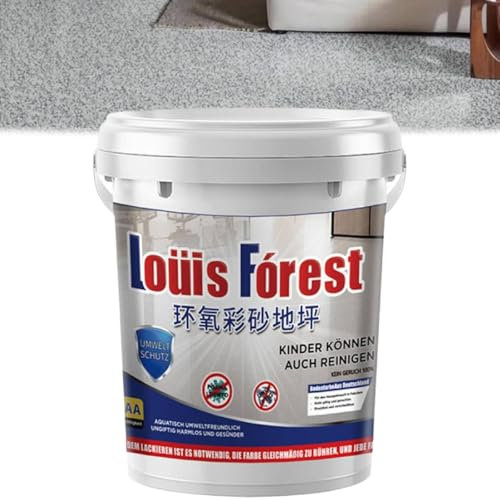 Louis Forest Peinture époxy pour sol de garage, sous-sol effet marbre brillant (gris)
