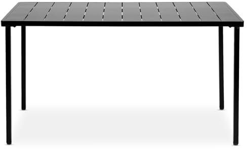 IDIMEX Gartentisch Azalea 140x80cm, schwarz - Outdoor Tisch wetterfest für Garten Balkon & Terrasse, Terrassentisch für 6 Personen, Stabil & pflegeleicht Tisch für draußen