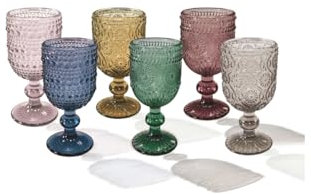 BRANDANI 51632 Set 6 Pz Shot Liquorino Indie, Colori Assortiti, Vetro, Chupiti
