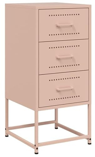 Eleganz Table de chevet rose en acier 36 x 39 x 78 cm – Table d'appoint moderne pour chambre à coucher, durable et stable – Peu encombrante et élégante
