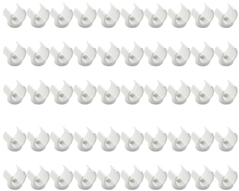 PVC-Wasserrohrschellen, U-Haken für TV-Ablagen, Schlauchaufhänger, Stützrohre (20 mm), 50 Stück
