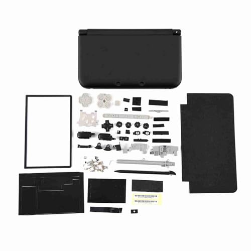 Carcasa/cubierta para 3DS XL - Material ABS duradero, incluye todos los botones - Kit de reparación de fácil instalación para tu consola (Negro)