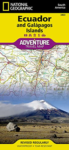 Ecuador & Galápagos Adventure Map by National Geographic – Waterproof Travel Map with Roads, Volcanoes & Wildlife Zones – Foldable Map for Quito, ... Islands (National Geographic Adventure Map)