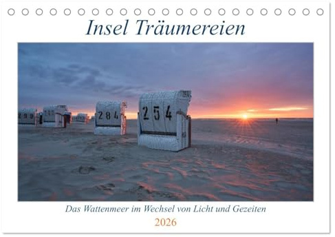 Insel Träumereien (Tischkalender 2026 DIN A5 quer), CALVENDO Monatskalender: Ein Spaziergang an Spiekeroogs Stränden im Wechsel der Gezeiten. (CALVENDO Natur)