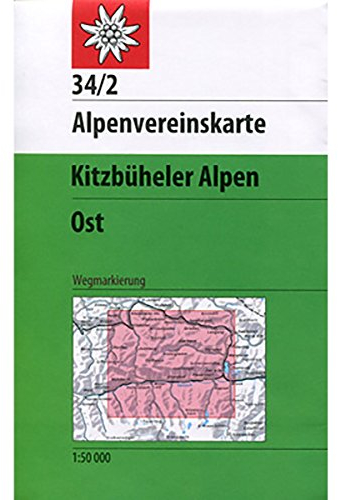 Kitzbüheler Alpen, Ost: Topographische Karte 1:50.000 mit Wegmarkierungen (Alpenvereinskarten)