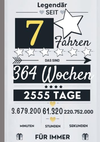 Notizbuch für Jungen 7 Jahre- Geburtstagsgeschenk für 7 jährige Jungen: Zum 7. Geburtstag. A5, liniert. Geeignet als Tagebuch, Kritzelbuch oder Workbook. 7. Geburtstag Jungen Geschenk Buch.