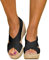 shownicer Plateau Sandalen Damen Espadrilles Casual Keilsandalen Frauen Sommer Faux Leder mit Knöchelriemen Plattform Offene Schuhe Flip Flops Freizeit Sommerschuhe Schwarz 38 EU
