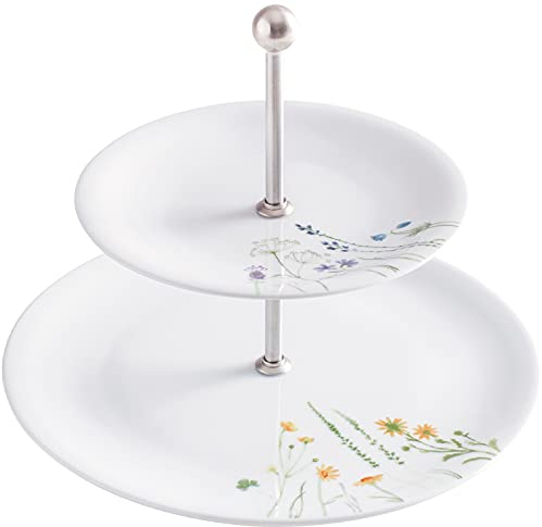 KAHLA 327812A76875C Five Senses Wildblume Étagère Midi 2tlg. | 2 stöckige Etagere mit Blumenmotiv aus Porzellan