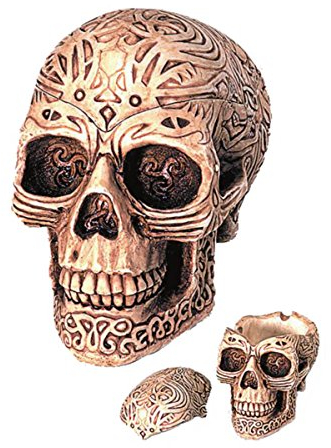 Isideco Totenkopf Aschenbecher zum öffnen 10cm