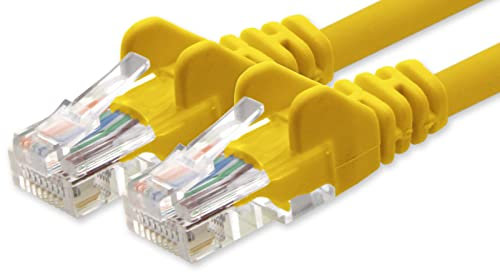 1aTTack.de Network cable Cat.6 - yellow - 1x - 1m - CAT6 Ethernet cable Lanka cable 1000 Mbits patch cable