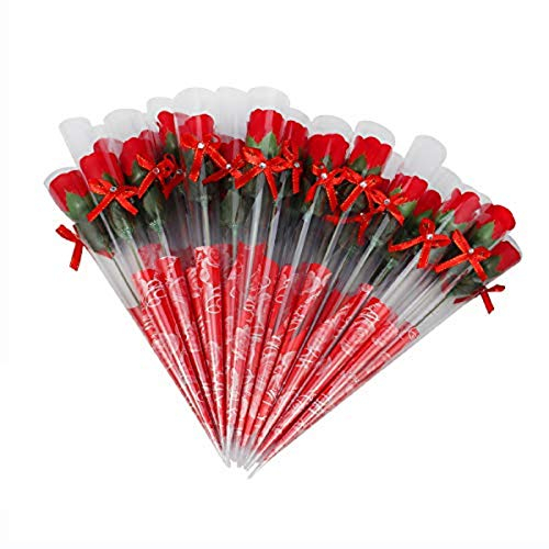 Weiye 38pcs -, mit Duft, Seife mit Nelke Blume Bad Seife Rose Blume (frei von Konservierungsstoffen -Öl Seife, Geschenk für Jahrestag/Geburtstag/Hochzeit/Valentinstag Red a