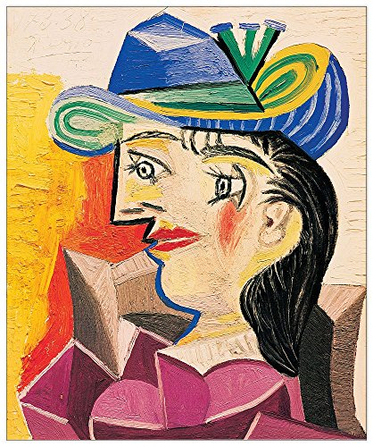 Artopweb TW17257 Picasso-Woman with A Blue Hat Dekorative Paneele, Holz, Multifarbiert, Maßnahmen: 53 x 63 cm