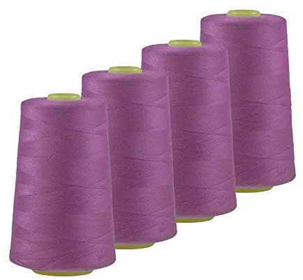 4 x 4572m Qualitäts Overlock-Garn Overlock-Nähgarn Oeko-Tex Farben 541 bis 580, Farbe:A559 violett