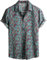 VATPAVE Herren Hawaii Hemd Männer Kurzarm Sommer Freizeithemd Casual Strand Blumen Hawaiihemd XX-Large Grün