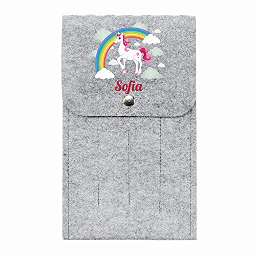 Striefchen® Bestecktasche Filz Einhorn mit Name Ihres Kindes