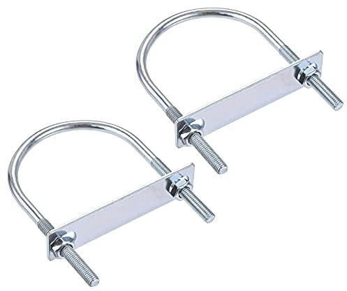 sourcing map 2 Satz M8 Runde U-Bolzen Bügelbolzen Bügelschrauben Stahl 80mm Innenbreite 130mm Länge mit Mutternrahmen und Befestigungselementen