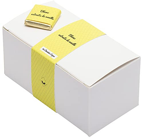 Coffret de Chocolats - Boîte de 70 Carrés de Chocolat Blanc à la Vanille à Déguster ou Offrir - 100% Pur Beurre de Cacao - Fabriqué en France - 350 Gr