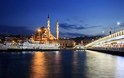 Vollbohrer Nachtansicht Galata Brücke Istanbul Türkei Diy 5D Diamond Painting By Number Unique Kits Home Wall Decor