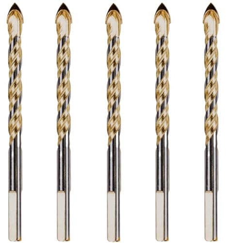 5 x Rennie Tools 12mm x 125mm Long Multi-Material Tile Drill Bits Set for Ceramic Porcelain Granite Marble Masonry Tiles Glass. Tungsten Carbide Drill Bits/TCT Tipped Drill Bit Sets
