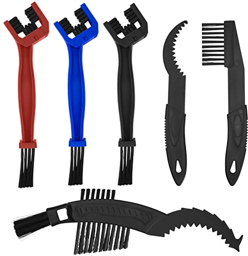 6 Stück FahrradKetten Motorradketten Reinigungsbürste Kit, Kettenreiniger Saubere Bürste, Kettenbürste, Kettenreinigungsbürste für Mountainbike Fahrrad Motorrad