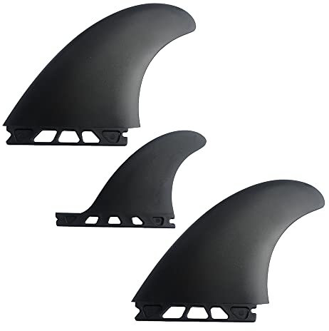 UP100 Lot de 3 palmes de surf Mr Twin ailerons + ailettes de remorque (2 + 1 ailes) – Fibre de verre solide et nylon compatible avec les planches de surf Futures à onglet unique