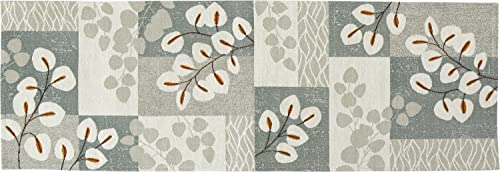 Sander Tischläufer Laceleaf, Größe: 20 x 96 cm, Grey, Baumwolle-Polyester-Mischung, Blatt, Rustic