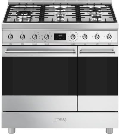 Smeg 90cm Dual Fuel Range Cooker - Stainless Steel