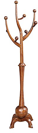 Garderobenleiste aus Eichenholz, freistehend, aus massivem Holz, mit 8 Haken, einfach zu montieren, für Kleidung, Anzüge, Accessoires im Flur, Eingangsbereich, Zuhause, Büro
