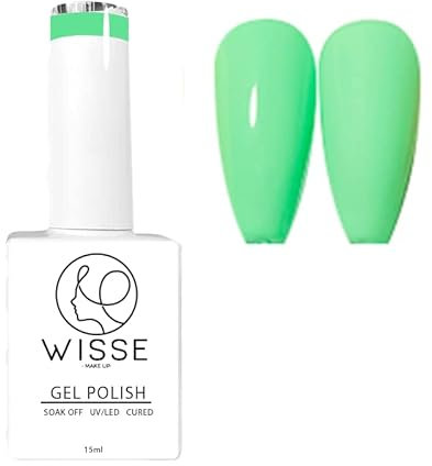 Wisse Make up Gel Nail Polish, UV/LED Soak-Off Nail Art Manicure Pedicure for Professional, Salon & Home Use - Long Lasting & Easy to Apply, 30 Colours - Seafoam Green