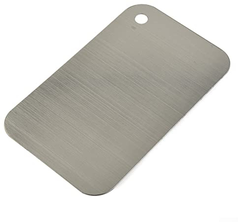 Tagliere in acciaio, 30 x 20 cm, in acciaio, resistente, per la casa, la cucina, la carne, le verdure