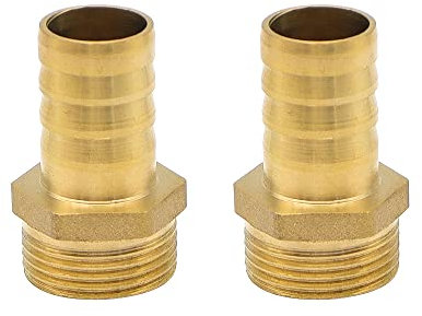 YDHfdc 2 Piezas Barb Conector Latón de Púas Conector de Acoplamiento Entronque Manguera G3/4x19mm para Tuberías de Agua, Combustible y Aire