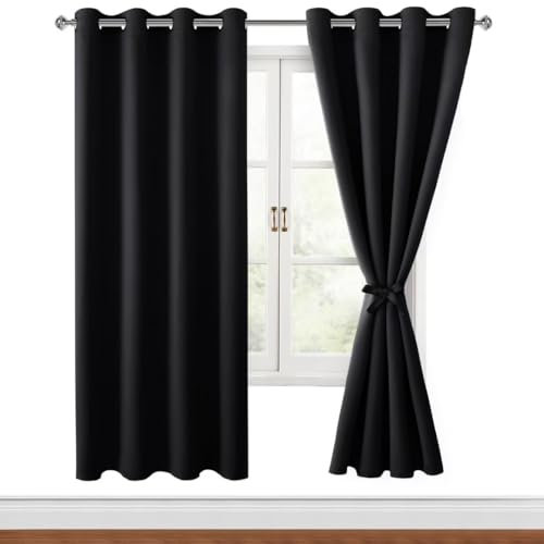 Hiasan Verdunklungsvorhänge Gardinen mit Ösen,Schwarz Blickdicht Vorhänge,Halloween Vorhang,2 Stück,140 x 200 cm (Breite x Höhe),weiche Schiebevorhänge für Schlafzimmer,Wohnzimmer usw.