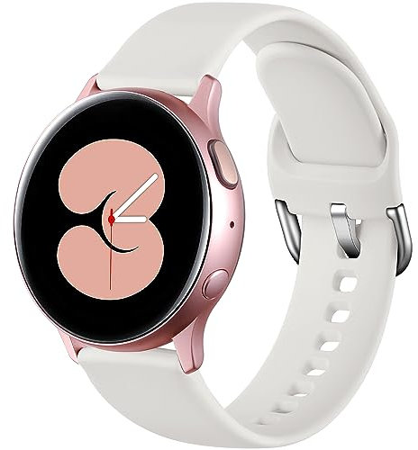 Dirrelo Deportiva Correa Compatible con Samsung Galaxy Watch Active/Active 2 40mm/44mm, Reemplazo de Silicona para Galaxy Watch 42mm/Gear S2 Classic/Garmin 20mm para Mujeres y Hombres,Albaricoque,S