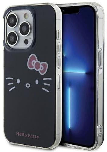 CG MOBILE Custodia Hello Kitty HKHCP15XHKHLK per iPhone 15 PRO Max 6.7 Custodia Rigida Nera IML Kitty Face
