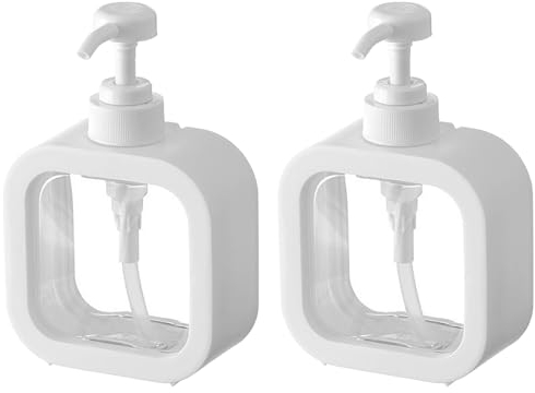 Dispenser Sapone,2 Pcs Dispenser di sapone liquido in plastica Dispenser sapone cucina Ricaricabili dispenser doccia,Dispenser Shampoo e Bagnoschiuma (300ml)