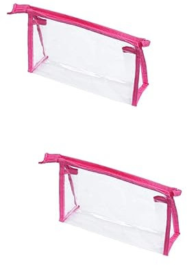 FRCOLOR 2pcs Women Makeup Bag Airport Liquids Bag Clear Bags Clear Travel Bags for Toiletries Travel Liquids Bag PVC Bag Travel Cosmetic Bags for Women Makeup Case Briefcase Miss Fashion