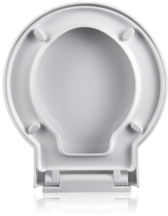 Flipped Warmth WC Deckel Runder, Klodeckel Mit Absenkautomatik,Wc Brille Passend Für Rund-WC, Schnellverschluss, WC Sitz Kein Slamme, Toilettendeckel Mit Absenkautomatik Weiß,round