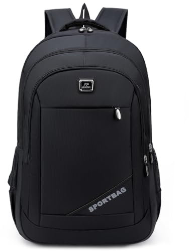 Mixroom - Sac à dos de voyage scolaire pour le travail sport homme femme unisexe sport grand casual porte ordinateur portable 15,6 Z34 couleur noir vert bleu, Noir