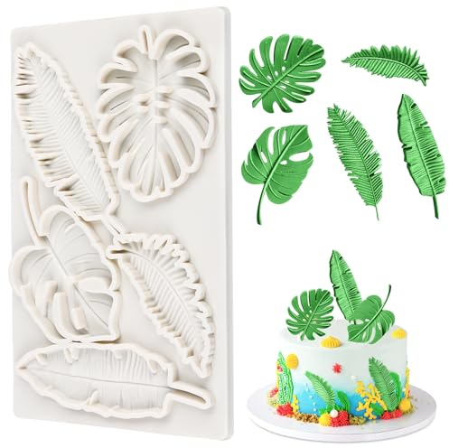 Blätter Silikonform Blätter Fondant Silikonformen 3d Mini Blätter Fondant Form 3D Backform Kuchen Dekorieren Blätter Fondant Kuchen Form Palme Blatt Fondant Form Silikonformen Gießformen
